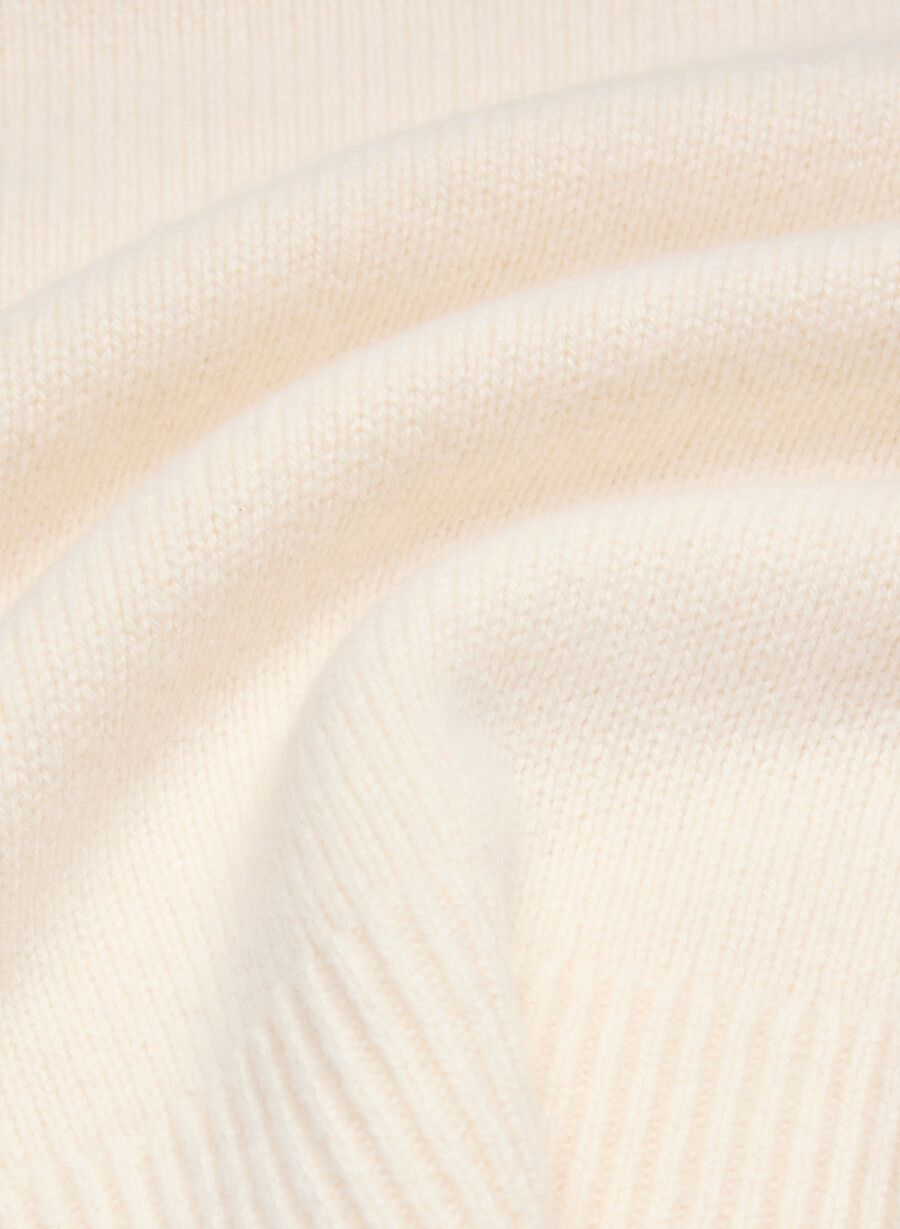 maglione polo oversize in cashmere felpato bianco sussurramento