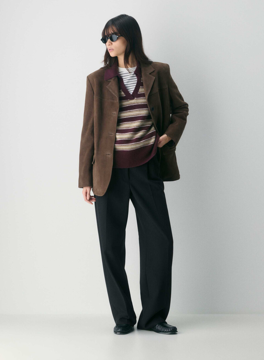 maglione polo oversize in morbido cashmere dark navy notte