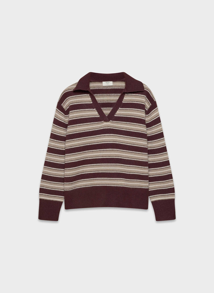 maglione polo oversize in morbido cashmere dark navy notte