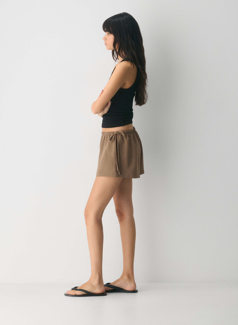 pantaloncini artisan - crepette folio marrone
