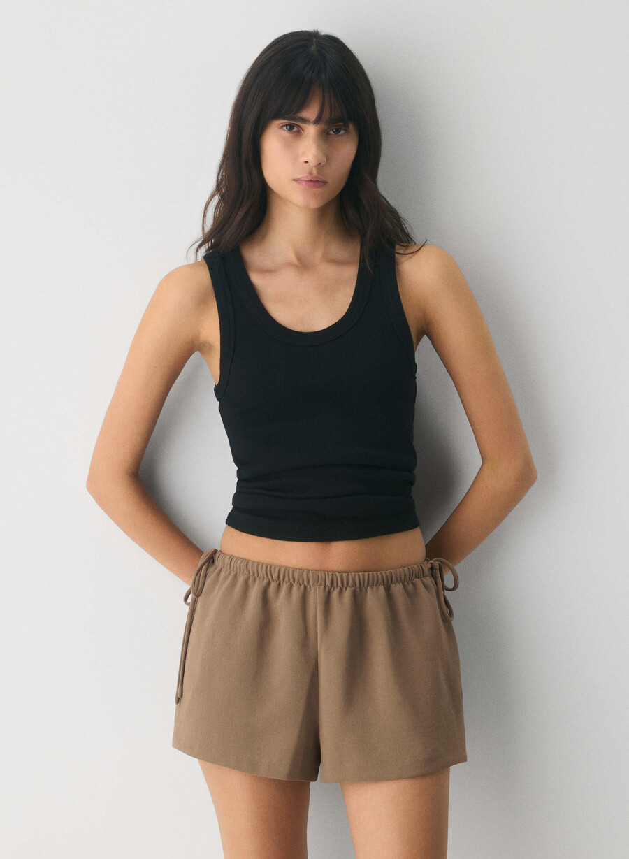 pantaloncini artisan - crepette folio marrone