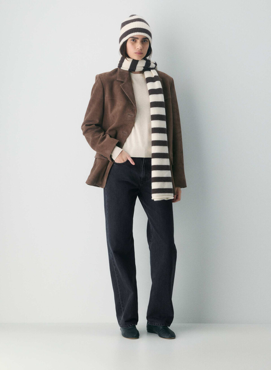 berretto a coste in cashmere whsp bianco rch m br