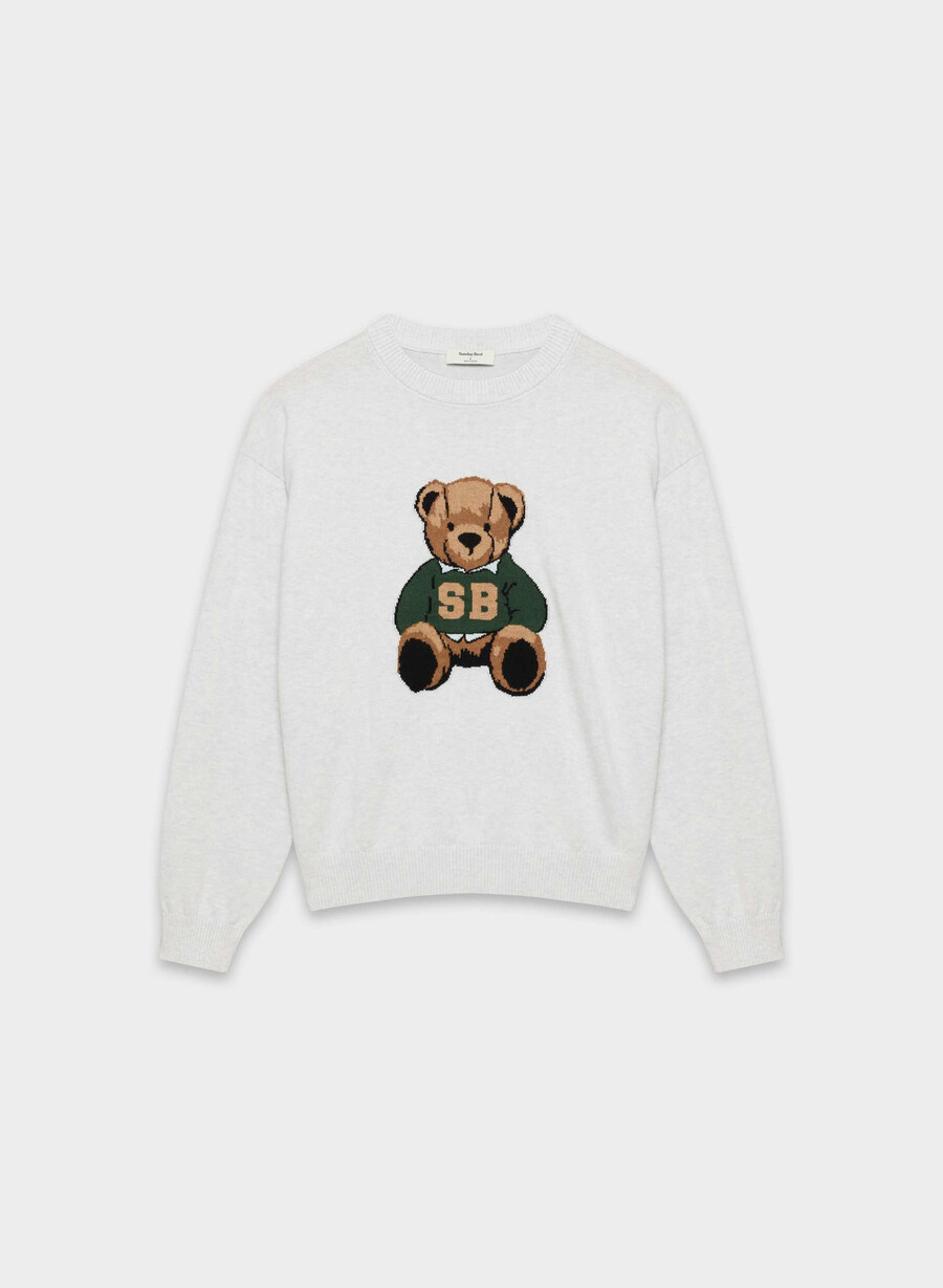 maglione cotton charm prep icon h cld wht teddy bea