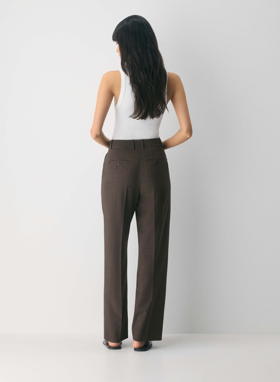 pantaloni in lana new agency heather rich mocha brn