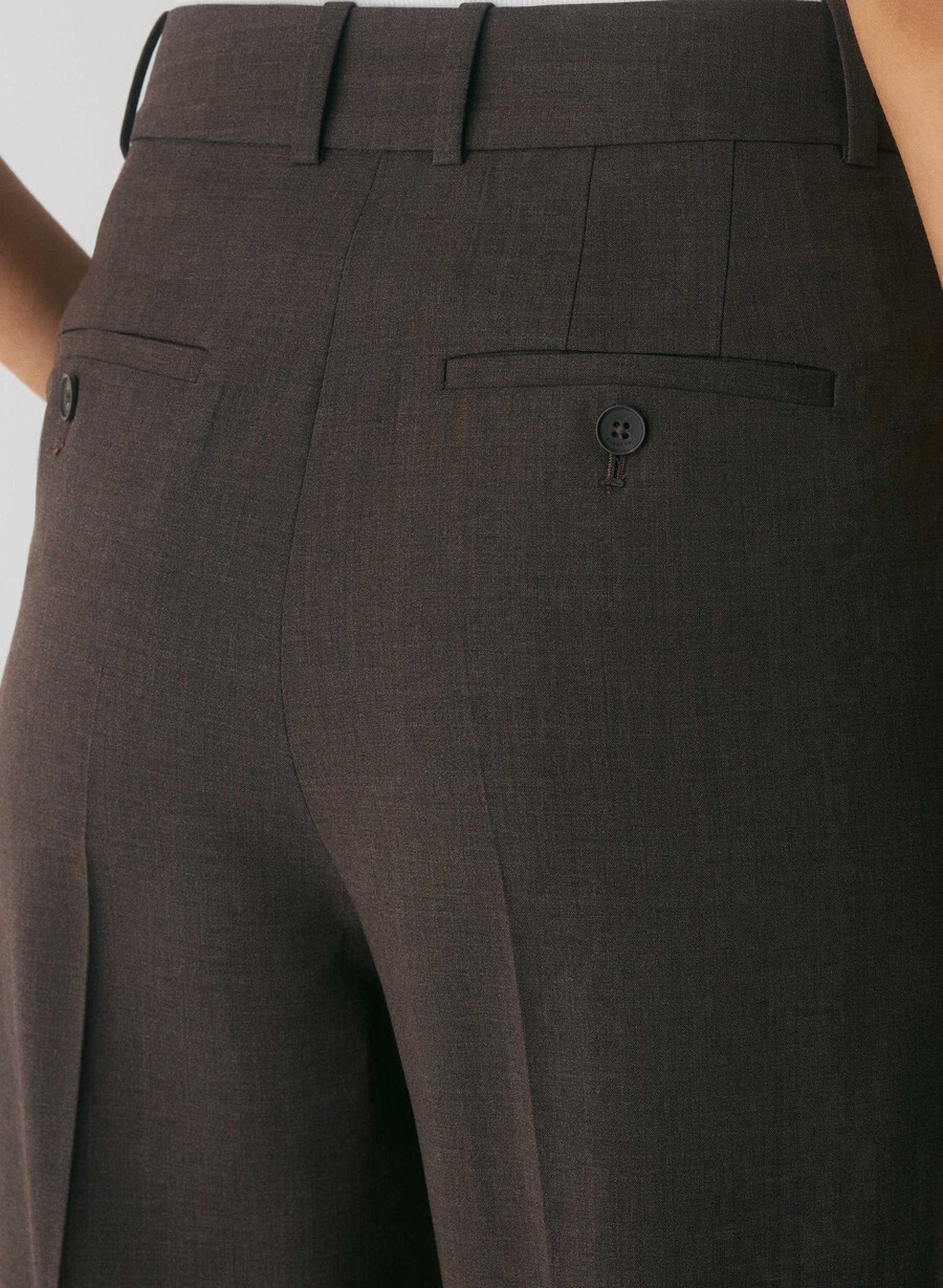 pantaloni in lana new agency heather rich mocha brn