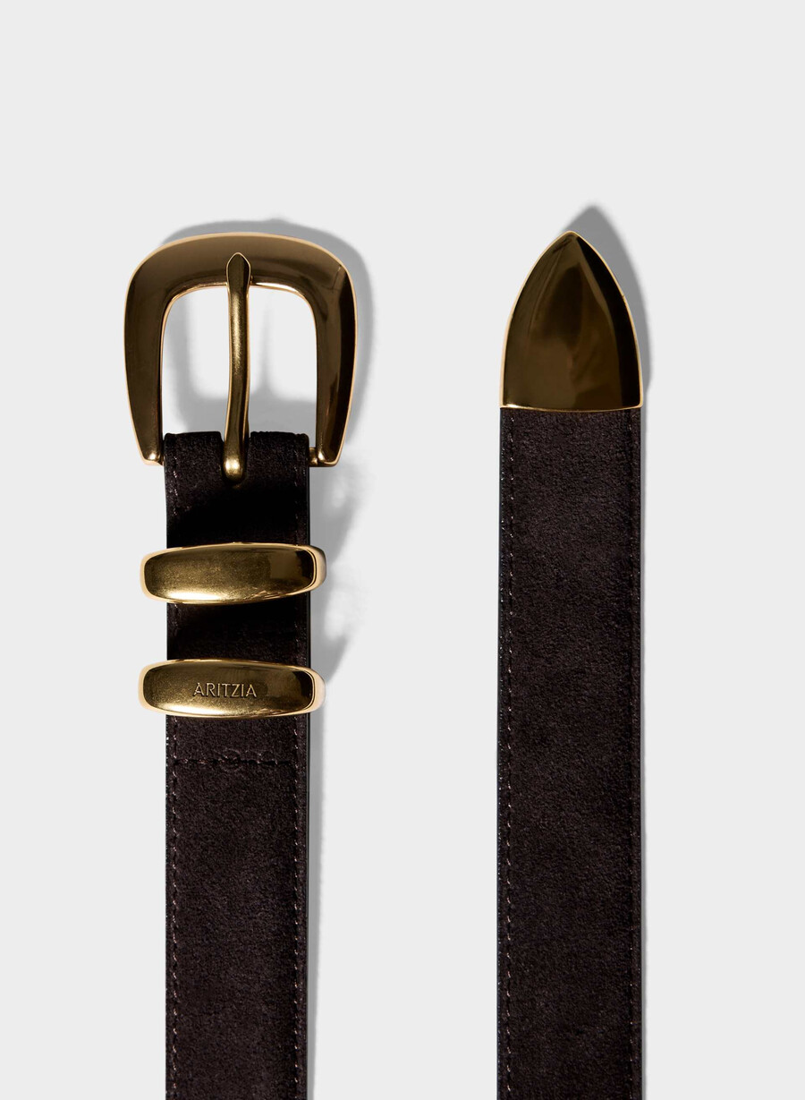 cintura leggendaria in pelle scamosciata in ottone massiccio colore marroneoro moderno