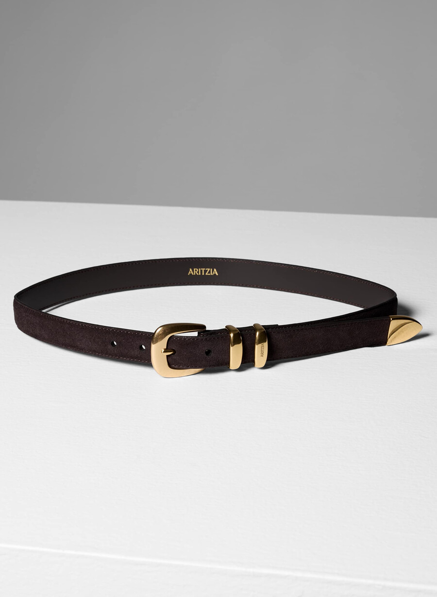 cintura leggendaria in pelle scamosciata in ottone massiccio colore marroneoro moderno