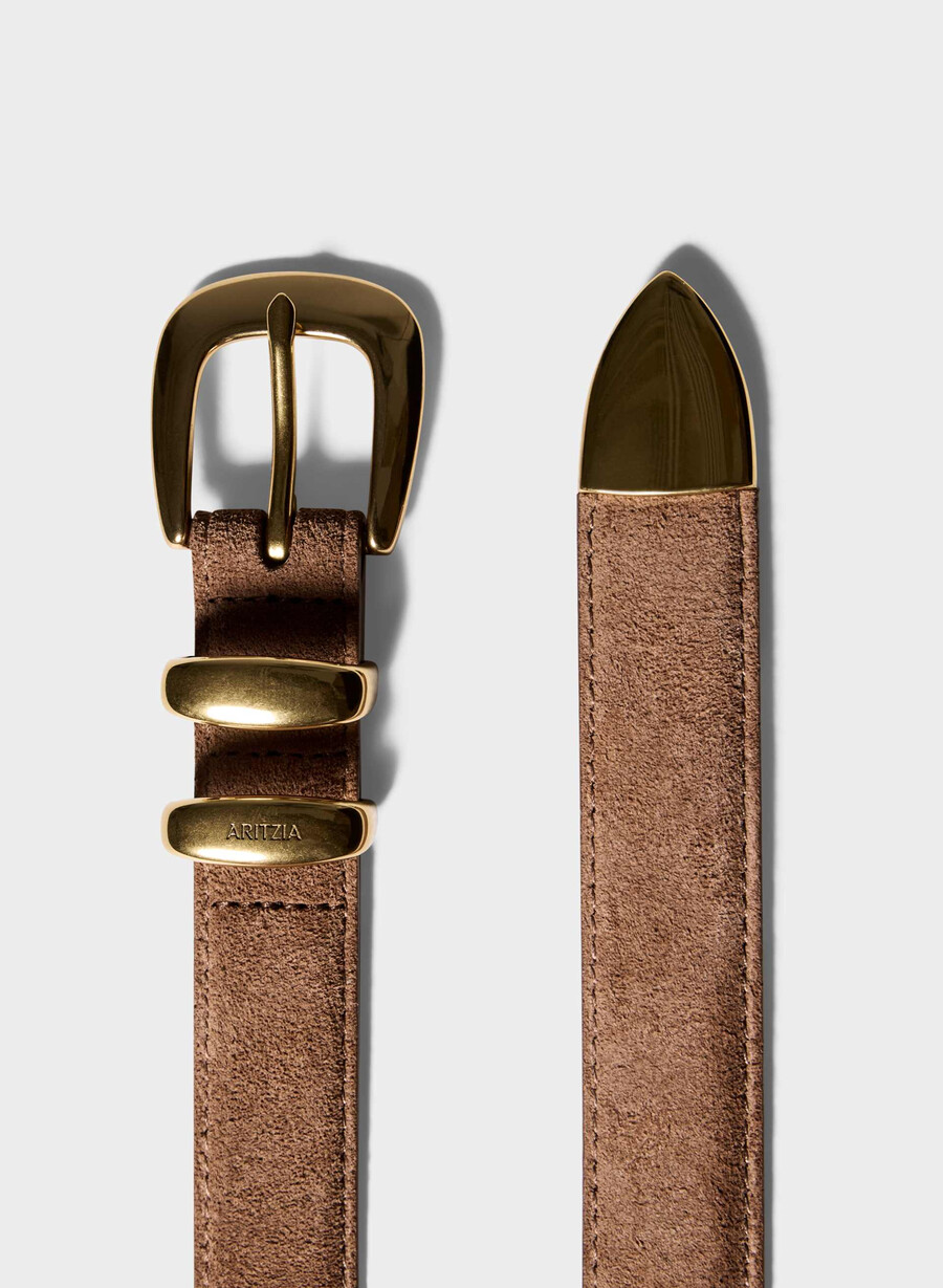 cintura leggendaria in pelle scamosciata in ottone massiccio marrone terra dombra grezzooro