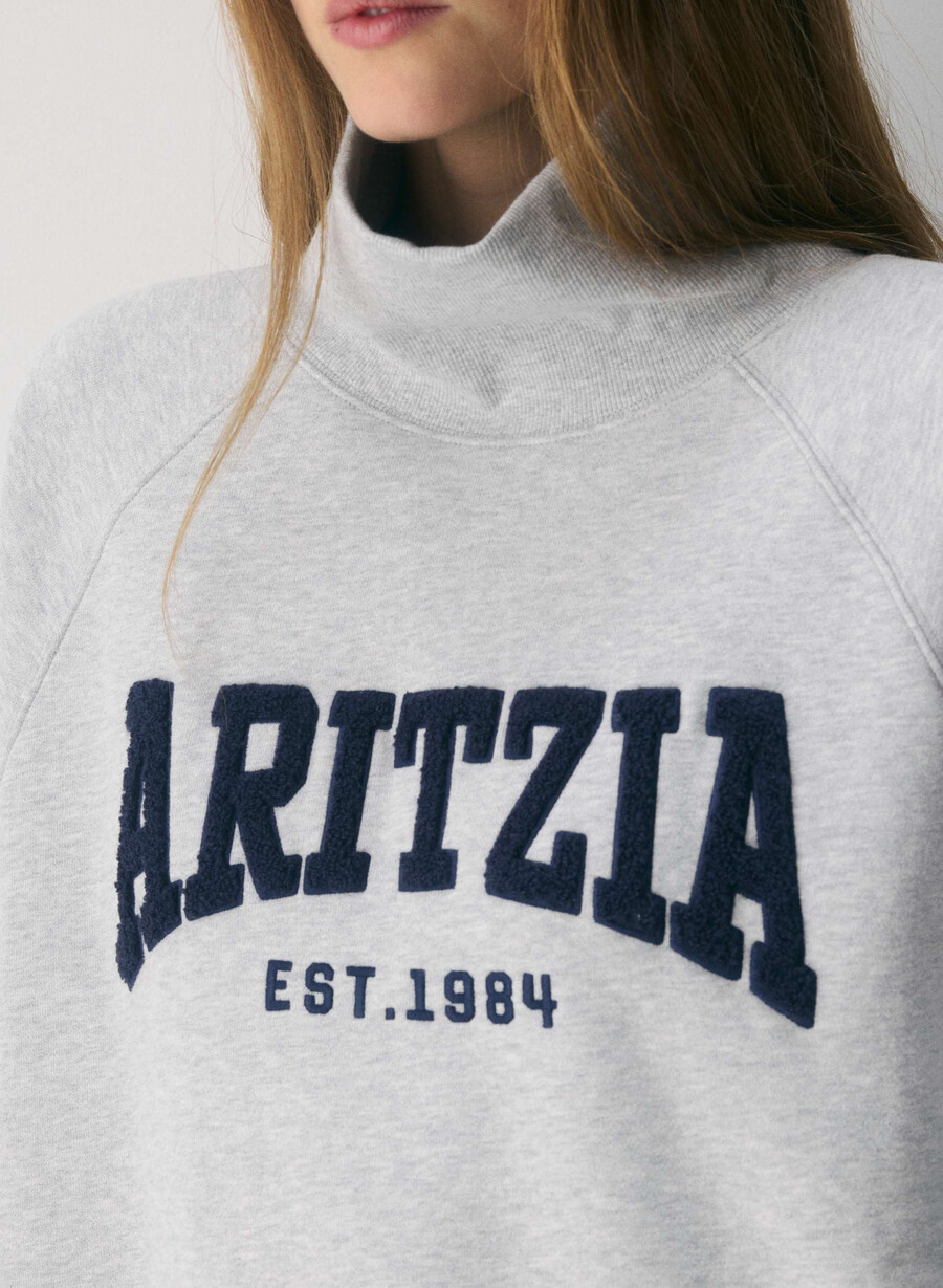 felpa con cappuccio cozy sweatfleece mega raglan collo a imbuto h chrome admiral