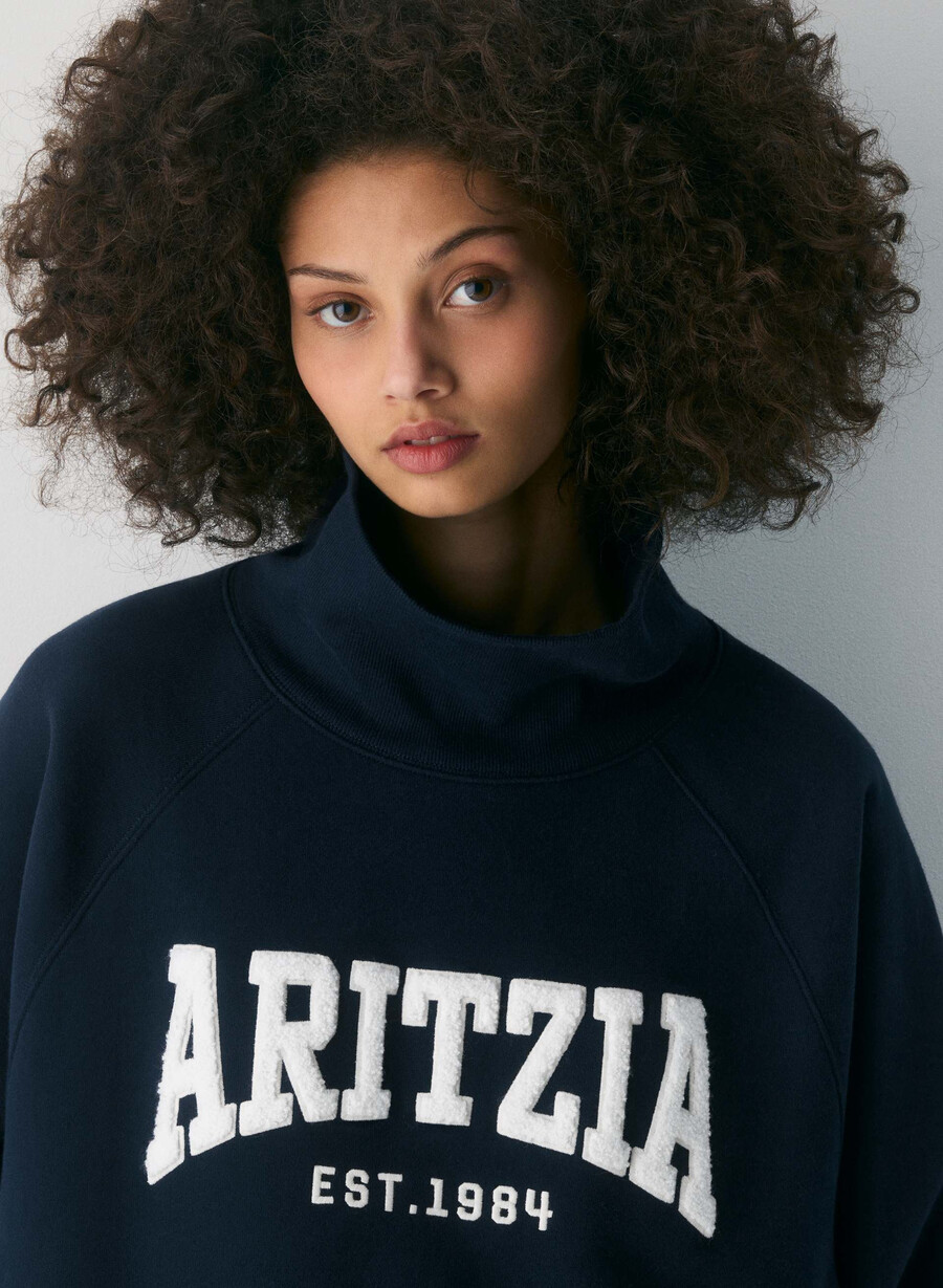 felpa con cappuccio cozy sweatfleece mega raglan con collo a imbuto admiral light birch