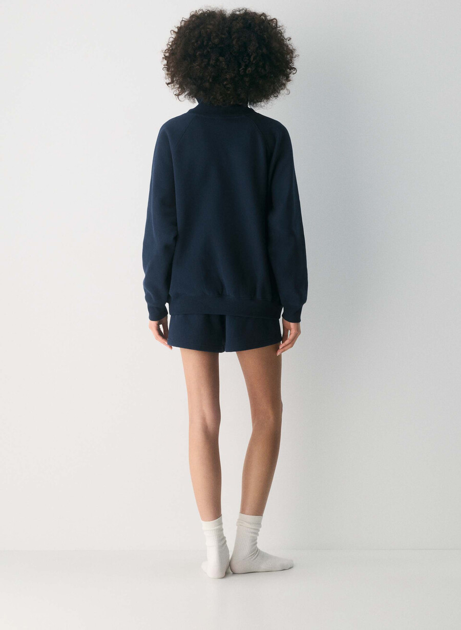 felpa con cappuccio cozy sweatfleece mega raglan con collo a imbuto admiral light birch