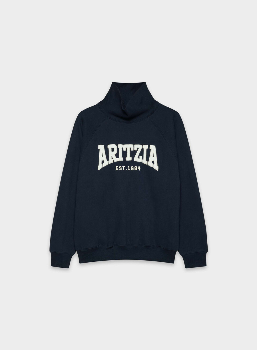 felpa con cappuccio cozy sweatfleece mega raglan con collo a imbuto admiral light birch