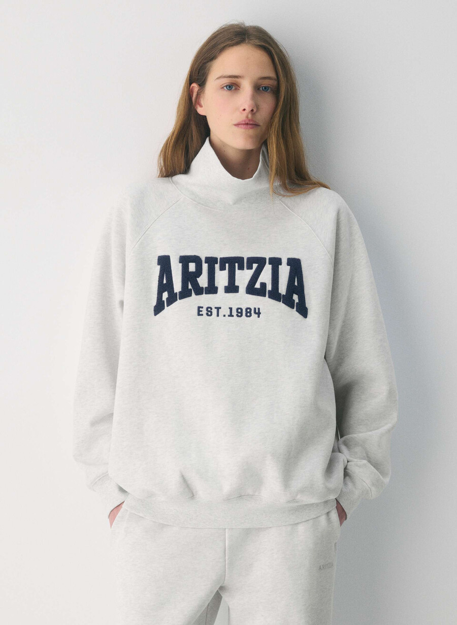 felpa con cappuccio cozy sweatfleece mega raglan collo a imbuto h. cld whteadmiral