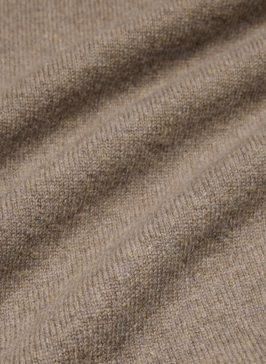 maglione girocollo rilassato in cashmere bare heather folio brown