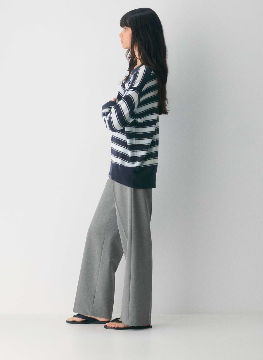 maglione girocollo rilassato in cashmere nudo admiral villa blu