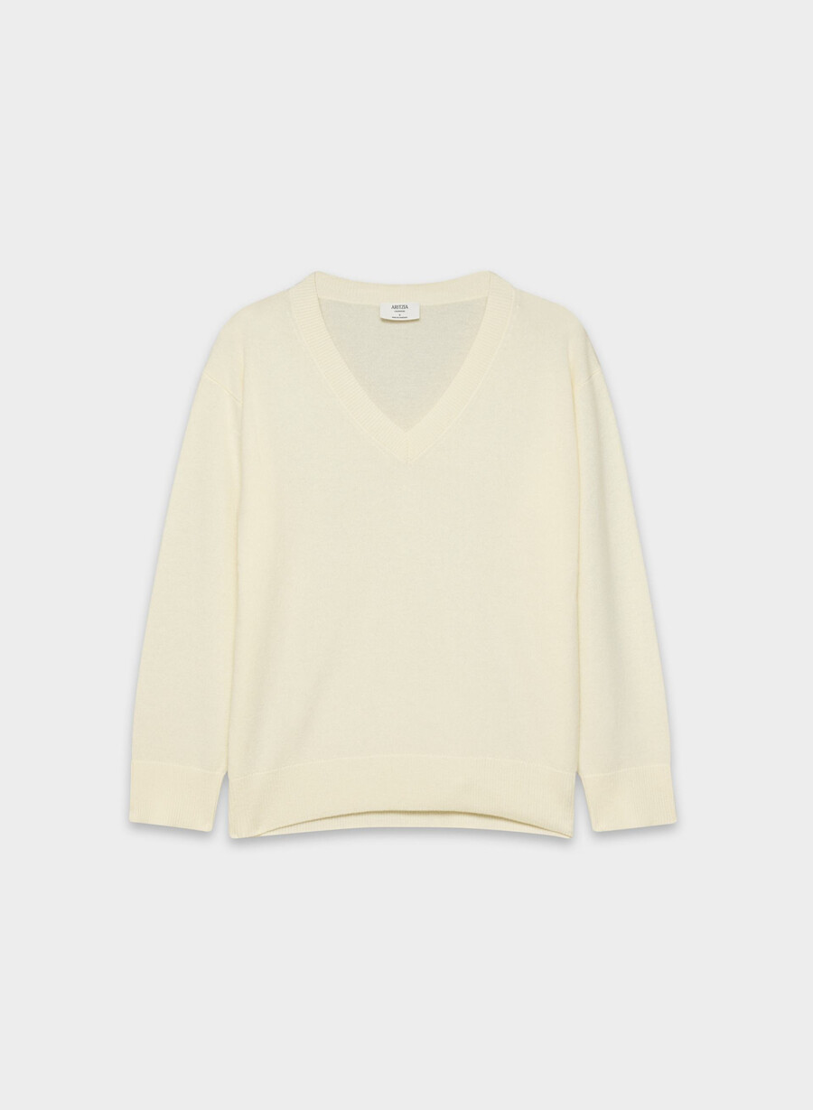 maglione bare cashmere composizione betulla chiara