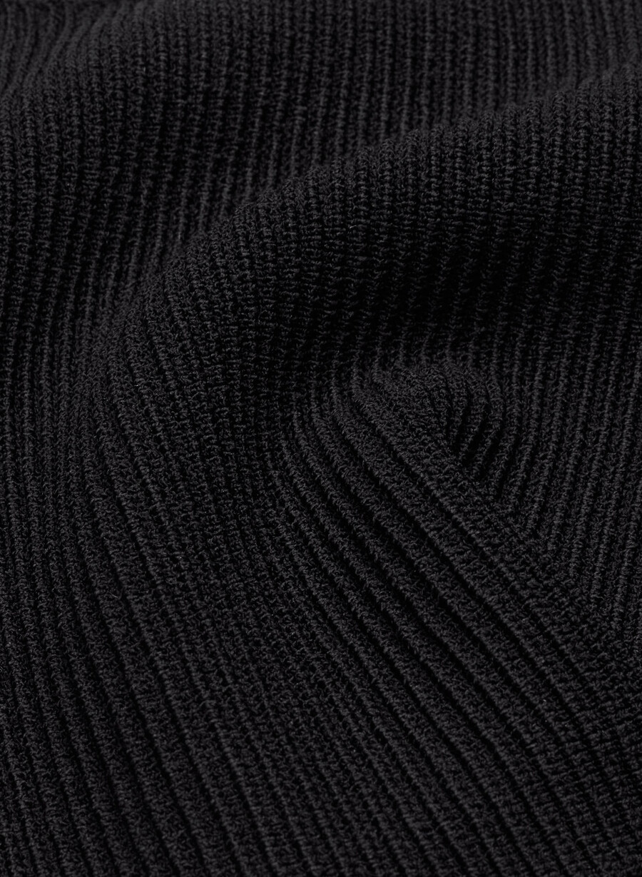 canotta corta con scollo quadrato in maglia sculpt nero