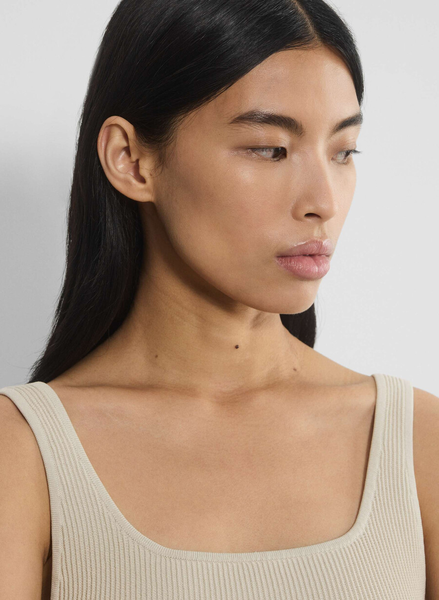 canotta sculpt knit squareneck matte pearl