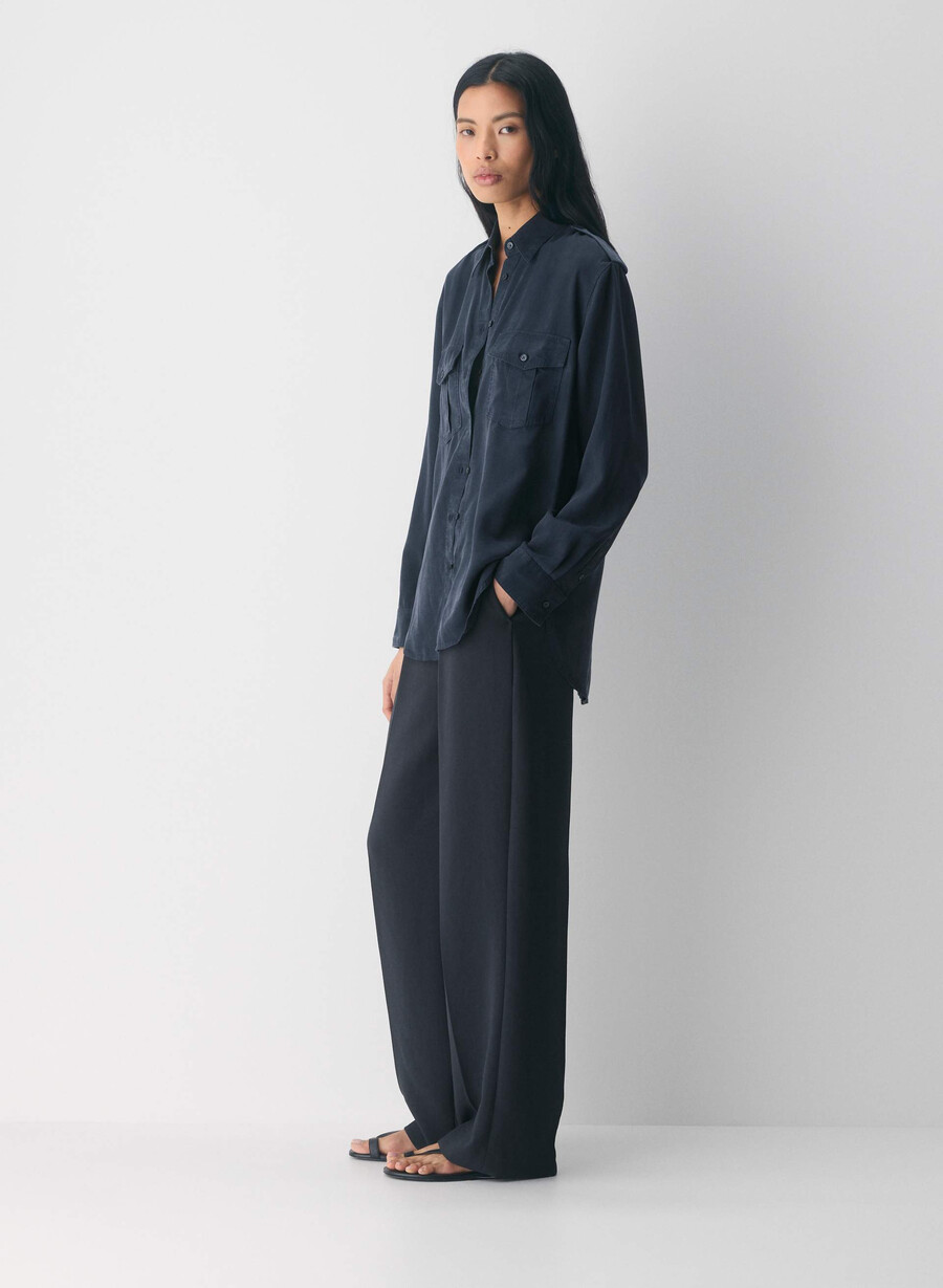 the effortless pant - crepette dark navy