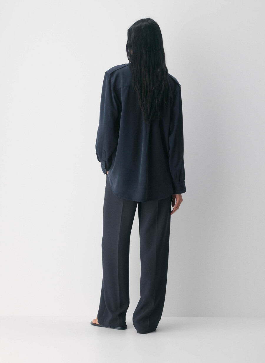 the effortless pant - crepette dark navy
