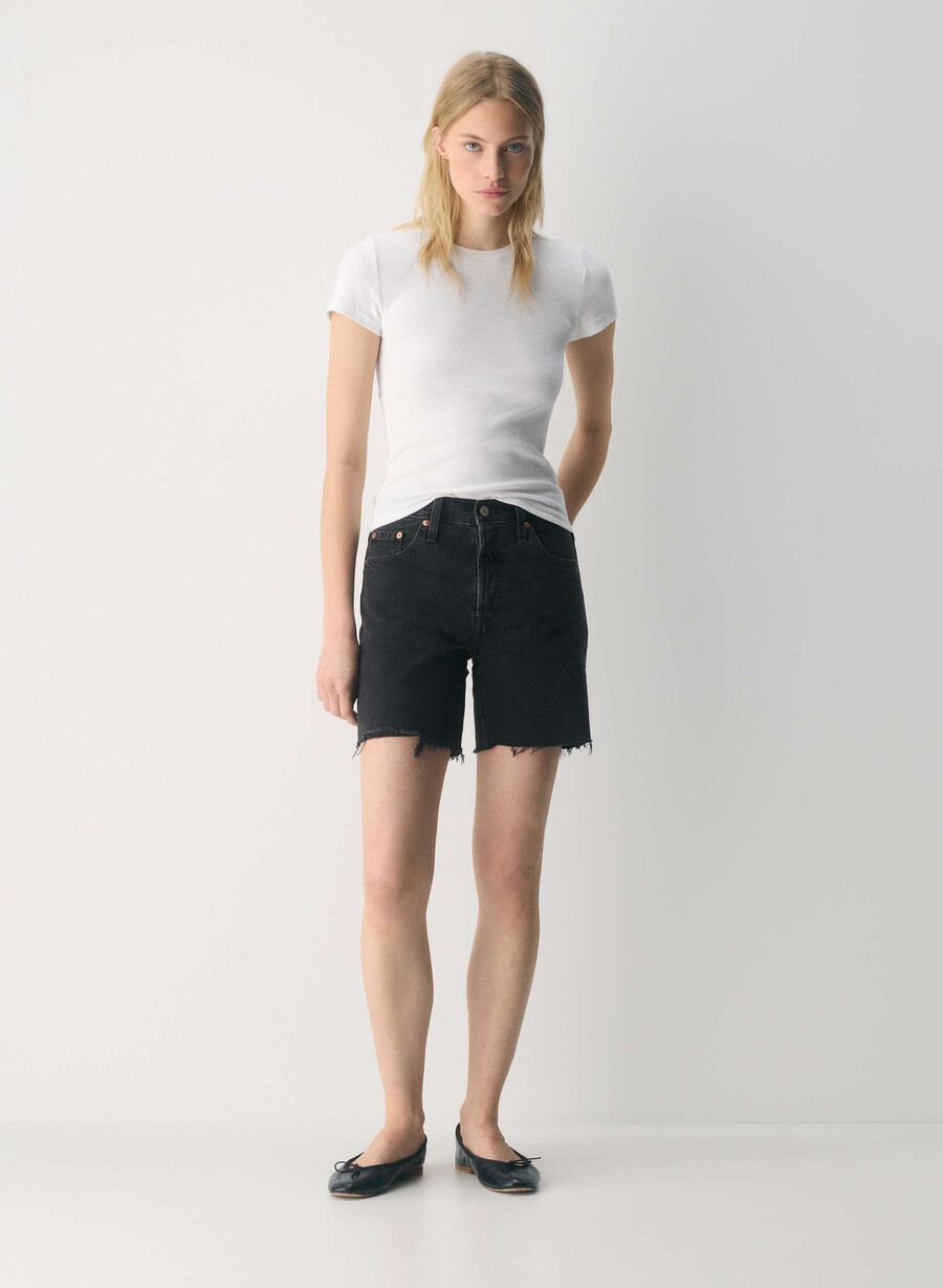 levis 501 mid thigh jean short lunar black