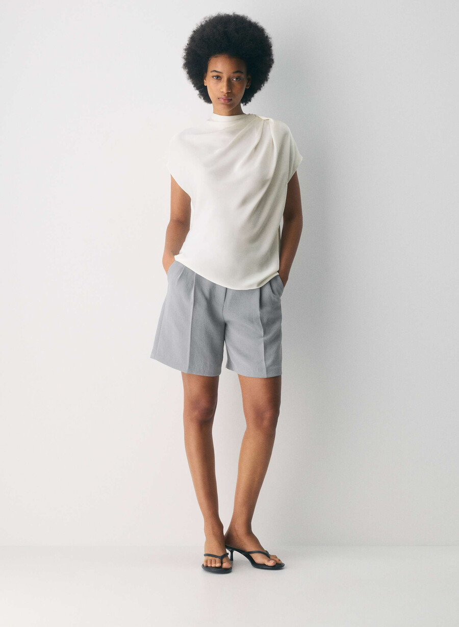 the effortless short long - crepette riverstone grey