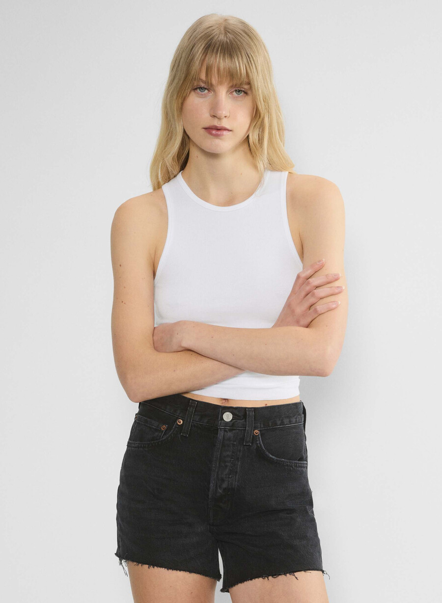 agolde parker jeans lunghi corti spavento