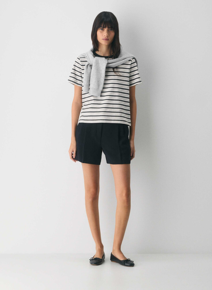 the effortless short mid-thigh - crepette nero