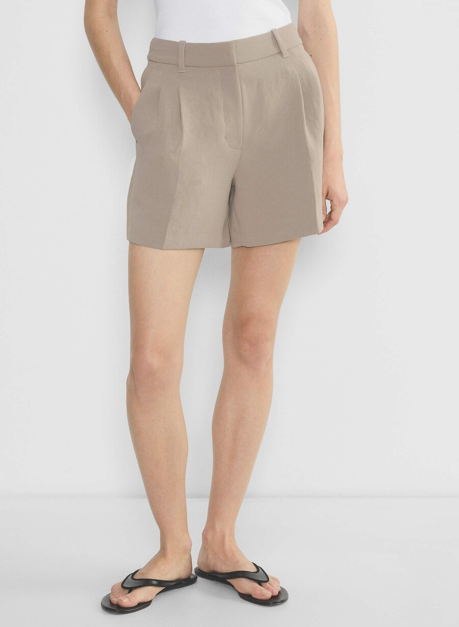the effortless short mid-thigh - crepette nomad taupe