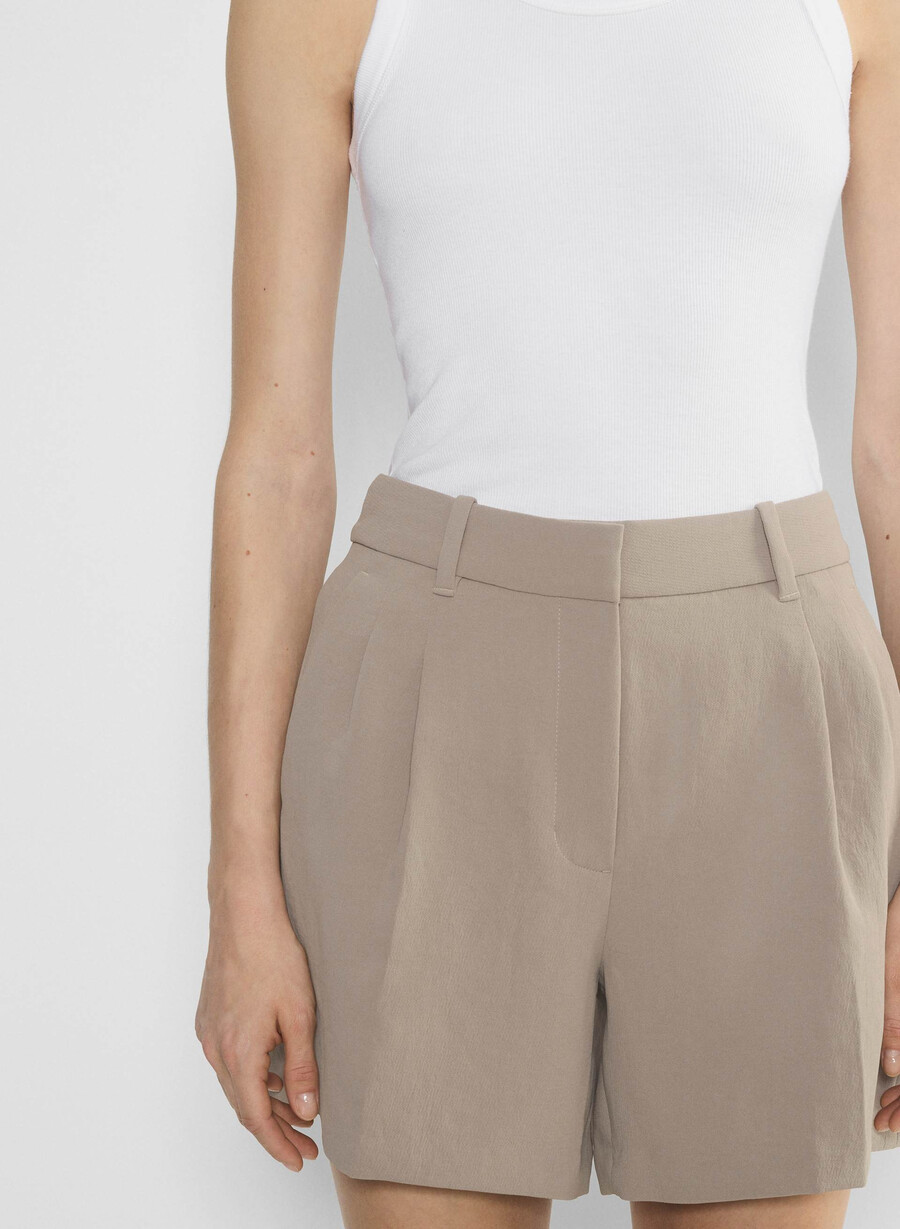 the effortless short mid-thigh - crepette nomad taupe
