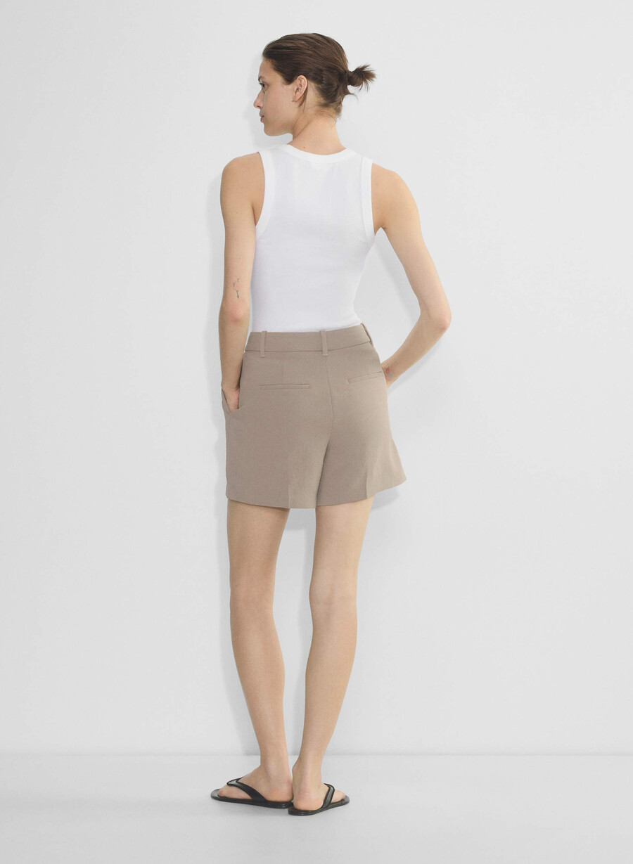 the effortless short mid-thigh - crepette nomad taupe