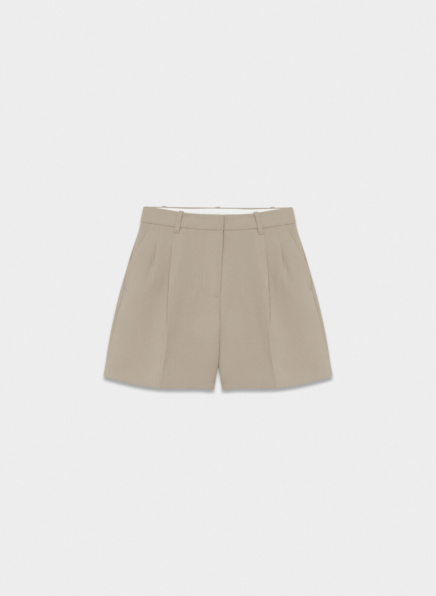 the effortless short mid-thigh - crepette nomad taupe
