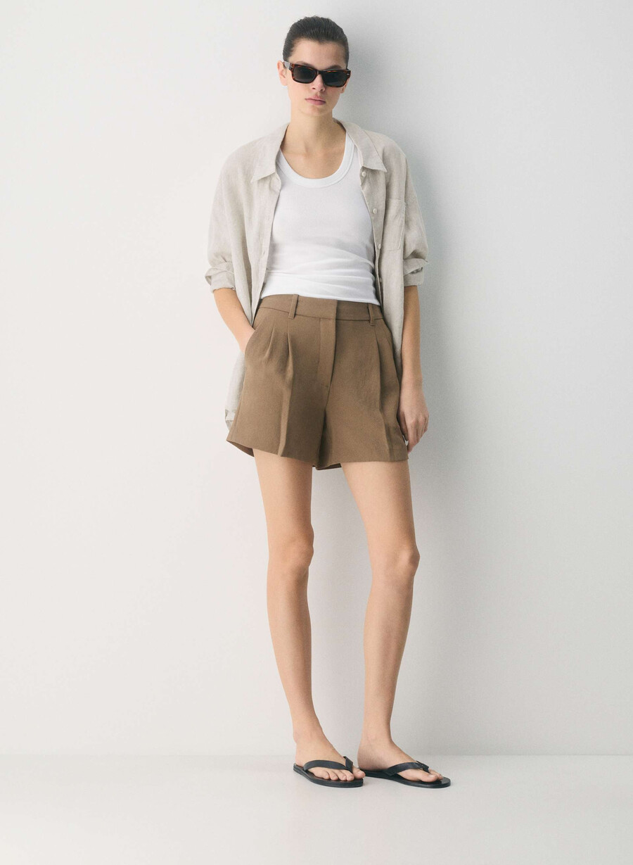 the effortless short mid-thigh - crepette folio brown