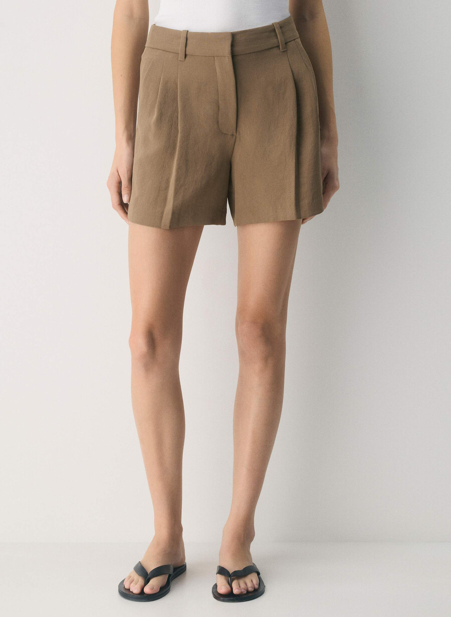 the effortless short mid-thigh - crepette folio brown