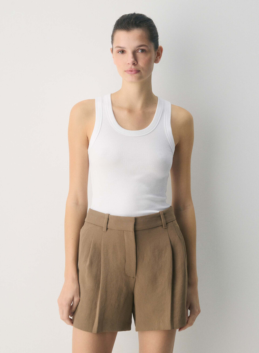 the effortless short mid-thigh - crepette folio brown