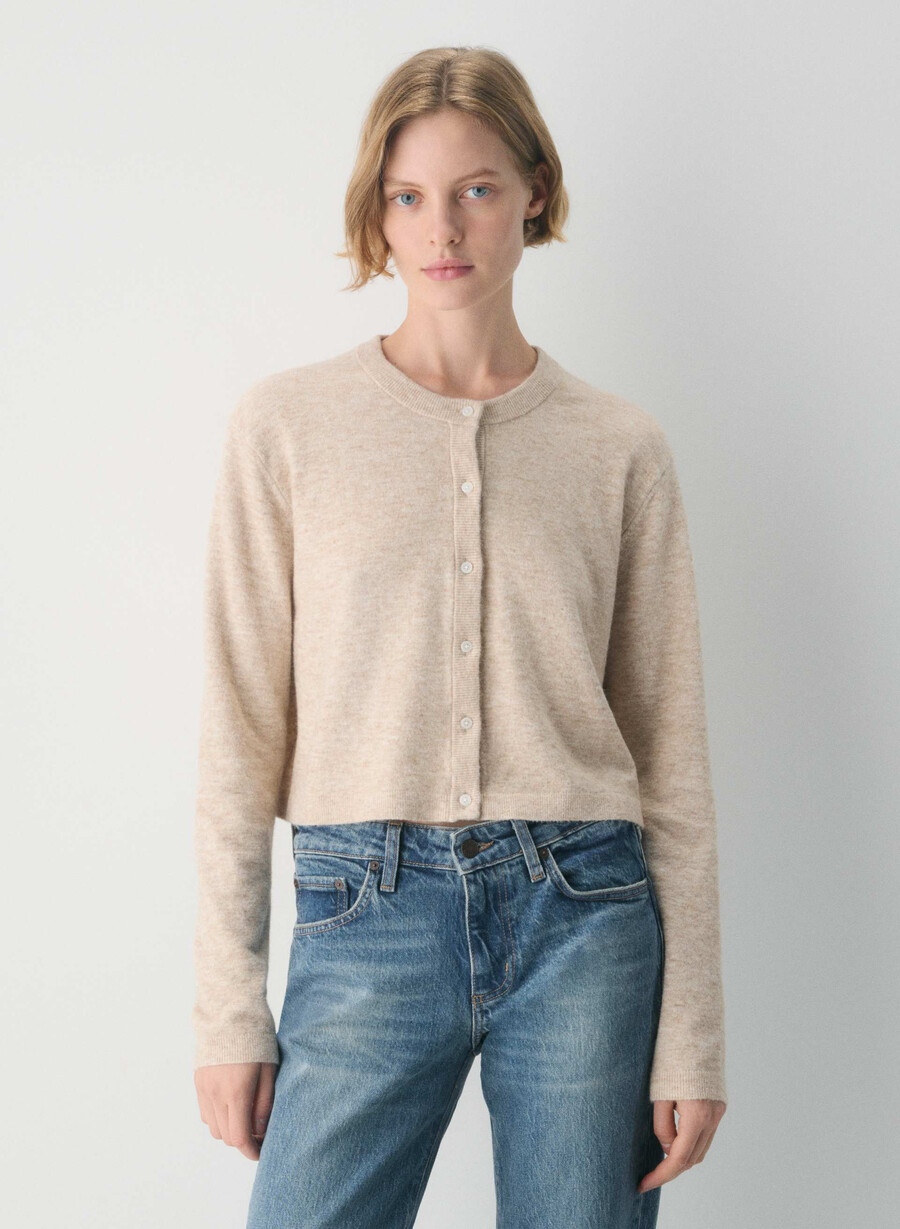 cardigan softspoke sicily heather light oatmeal