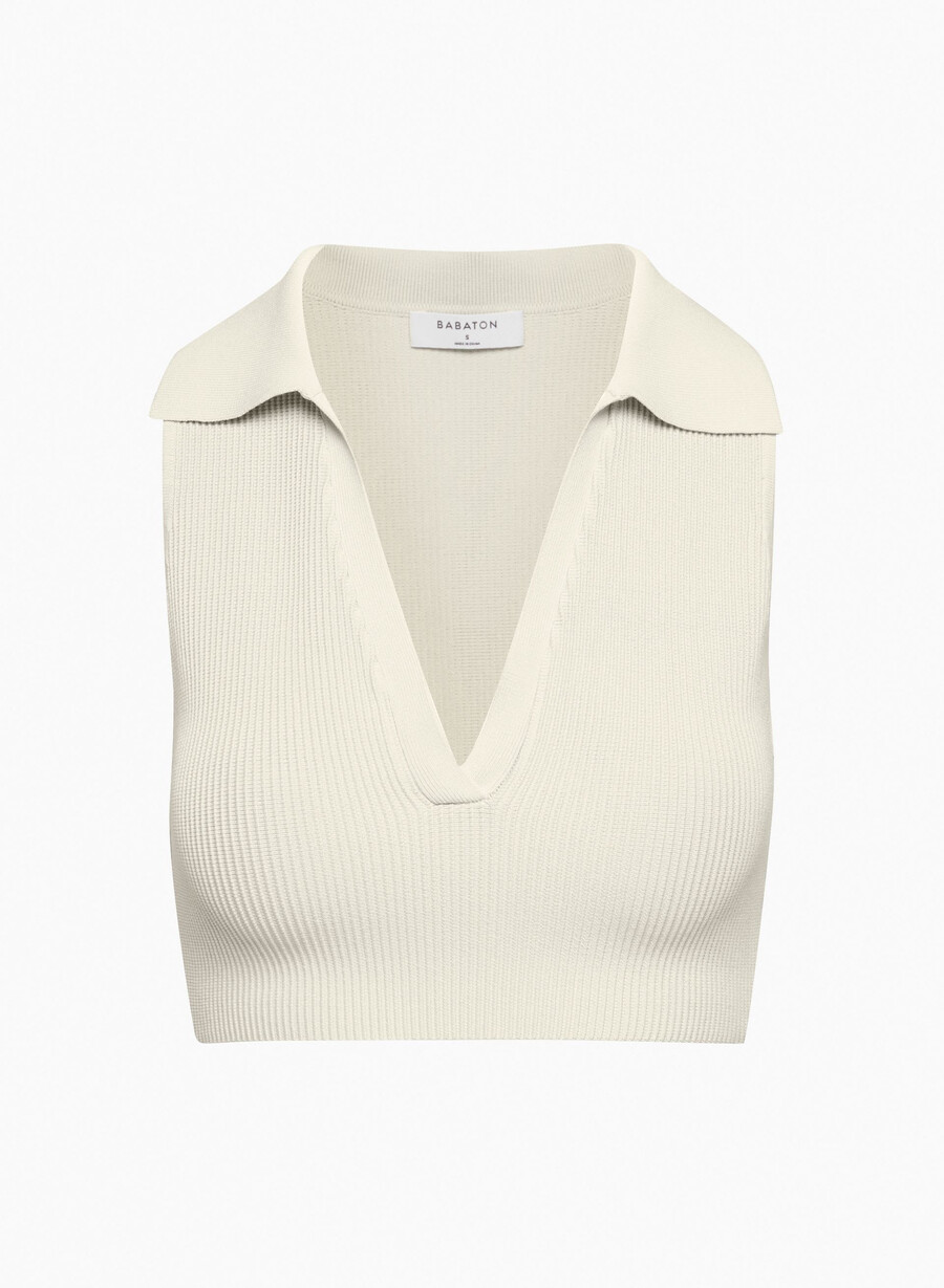 polo in maglia sculpt matte pearl