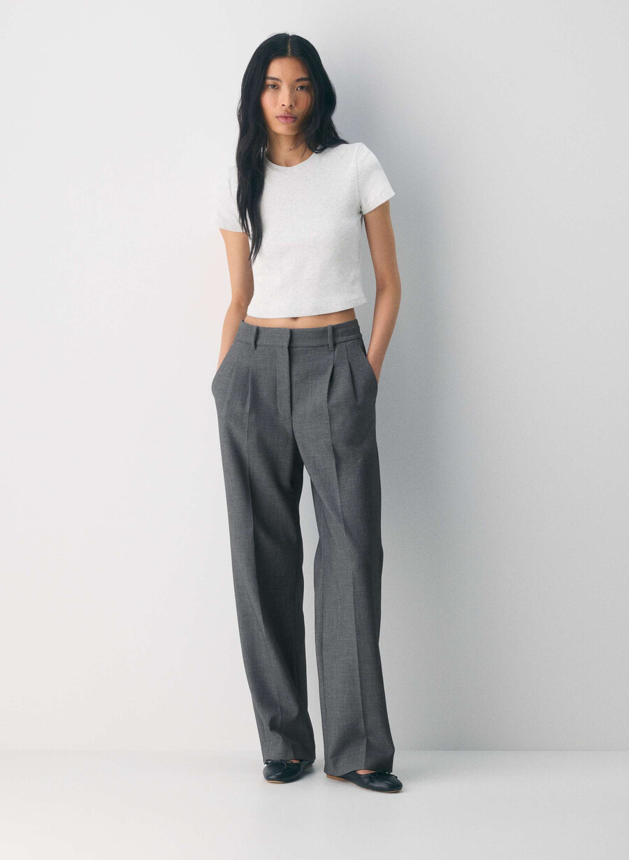 t-shirt homestretch rib tune waist heather cloud white