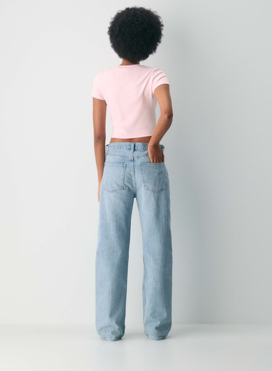 t-shirt homestretch rib tune waist villa pink