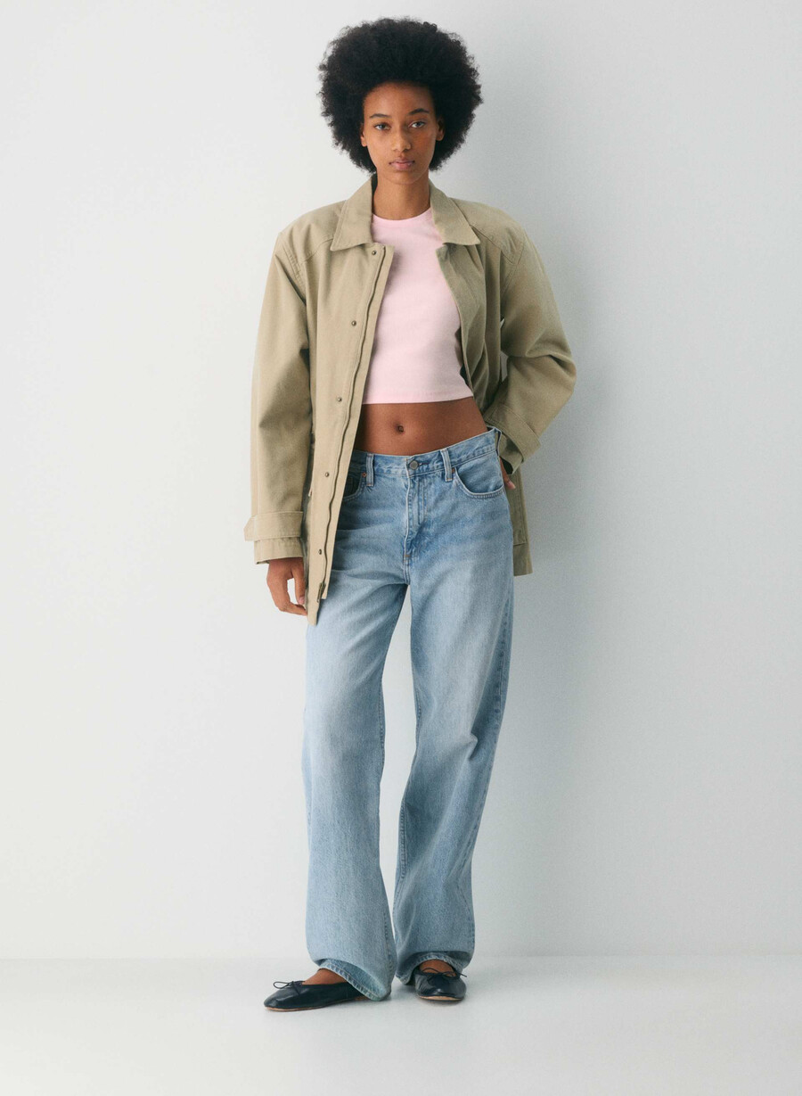 t-shirt homestretch rib tune waist villa pink