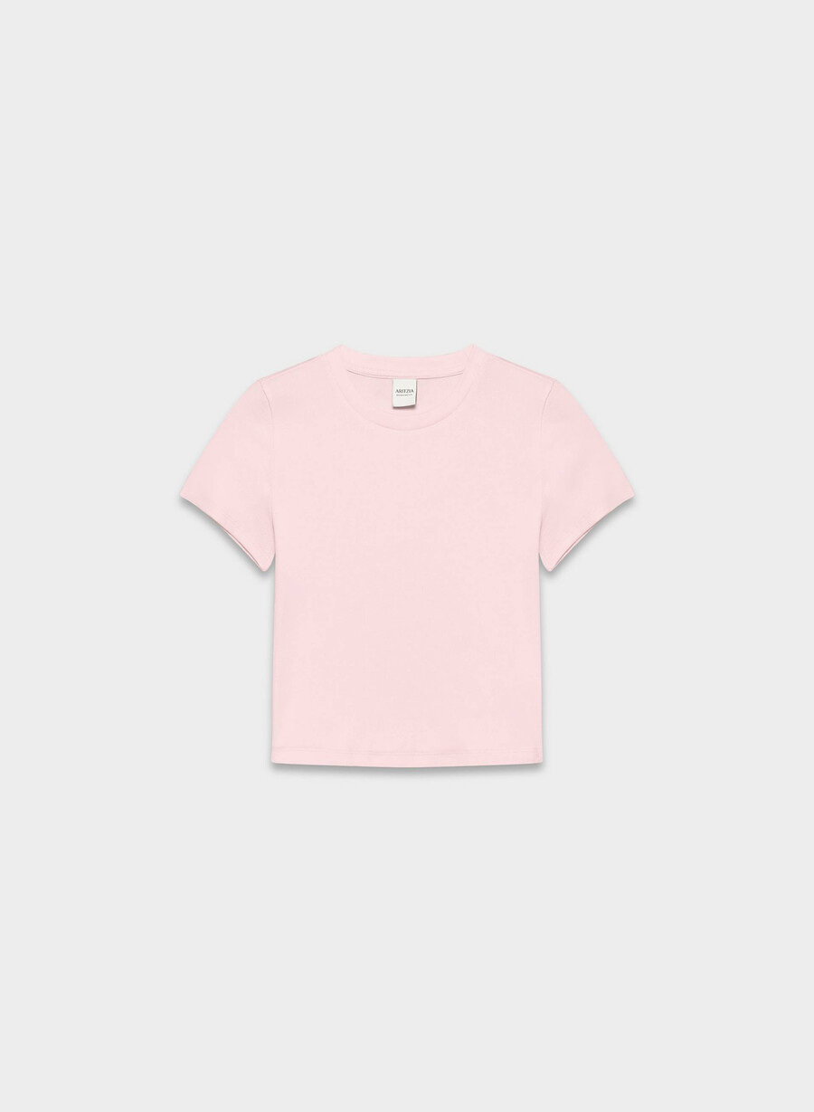 t-shirt homestretch rib tune waist villa pink