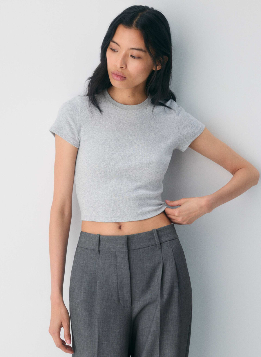 t-shirt homestretch rib tune waist heather chrome