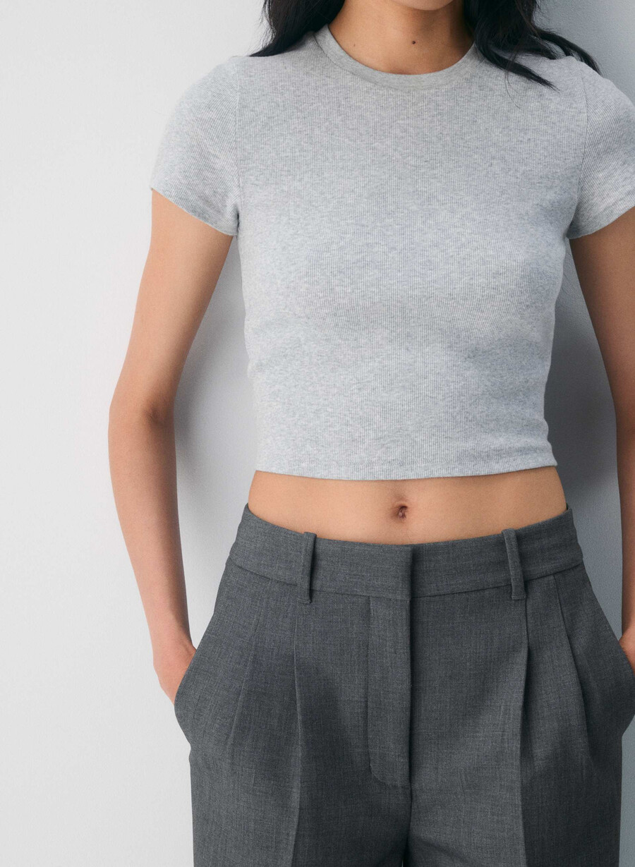 t-shirt homestretch rib tune waist heather chrome