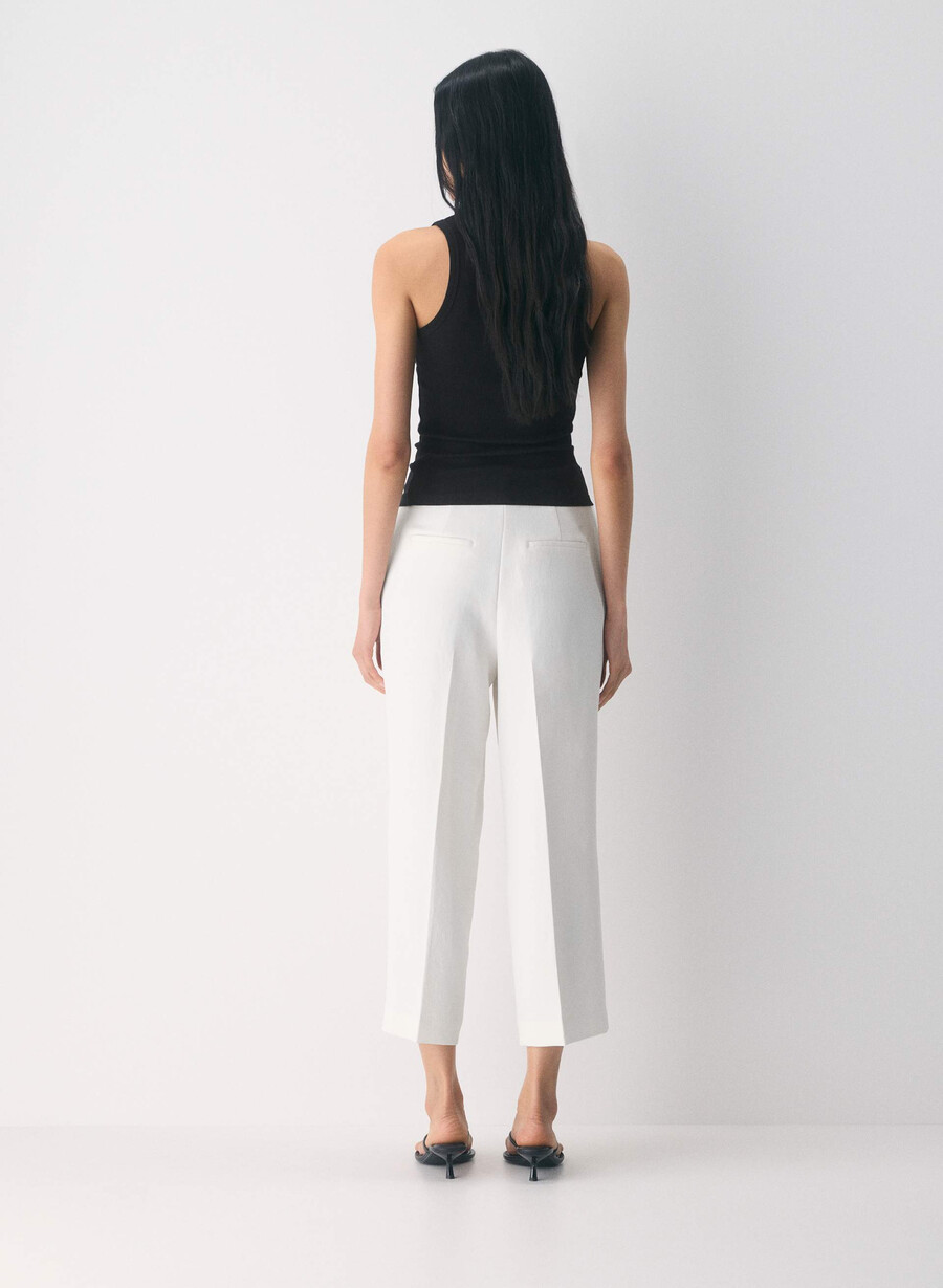 the effortless pant cropped - crepette light birch