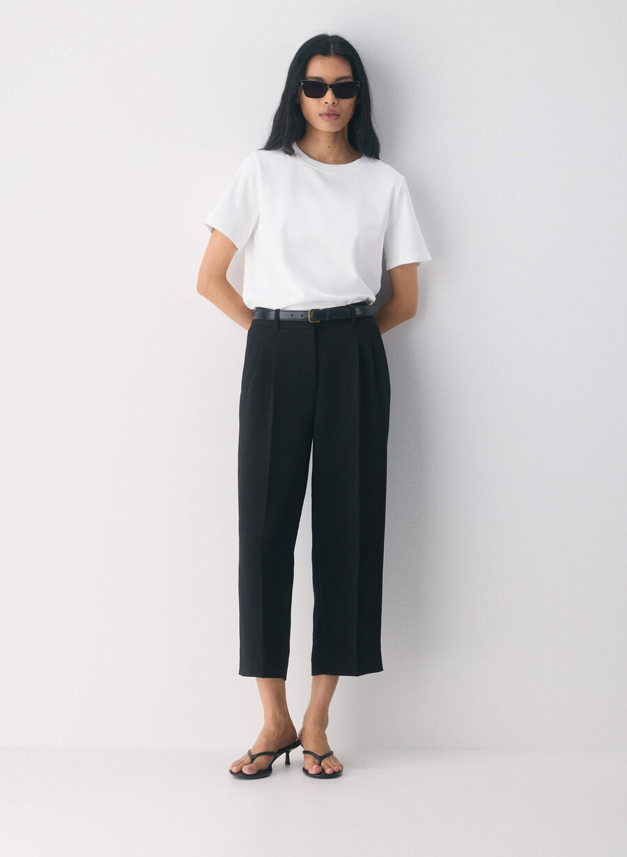 the effortless pant cropped - crepette nero