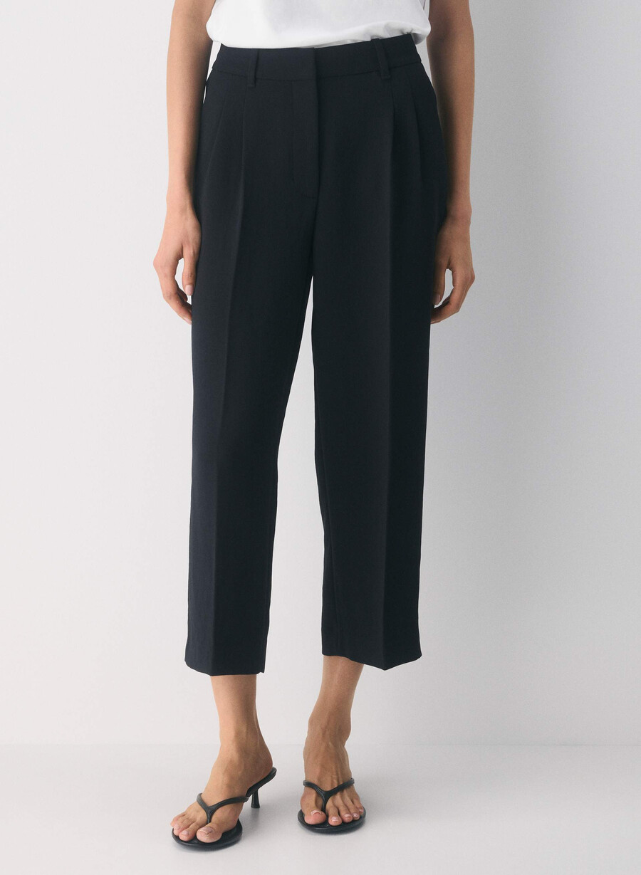 the effortless pant cropped - crepette nero