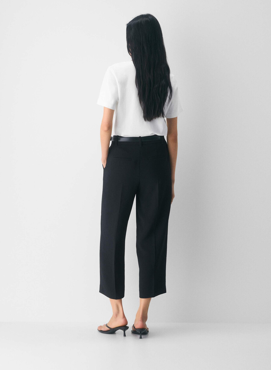 the effortless pant cropped - crepette nero