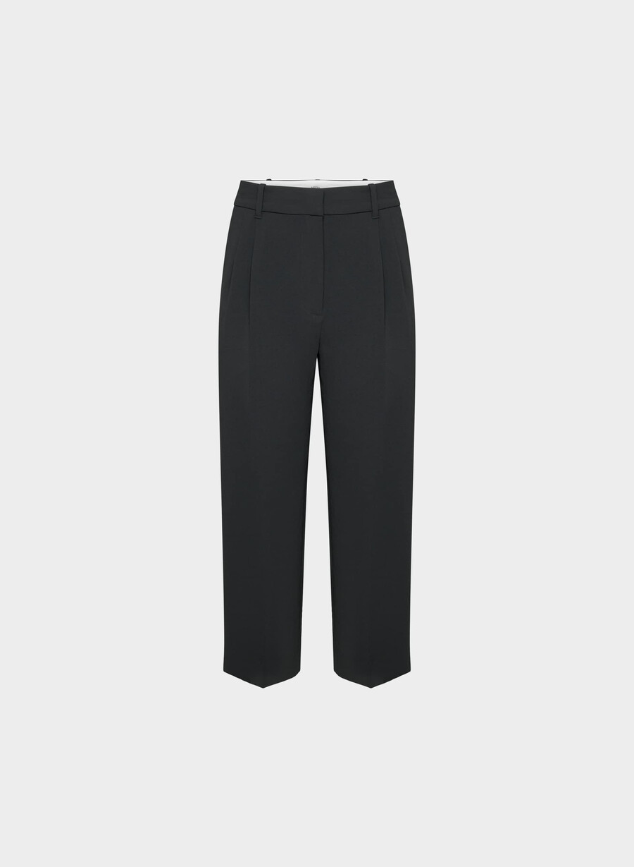 the effortless pant cropped - crepette nero