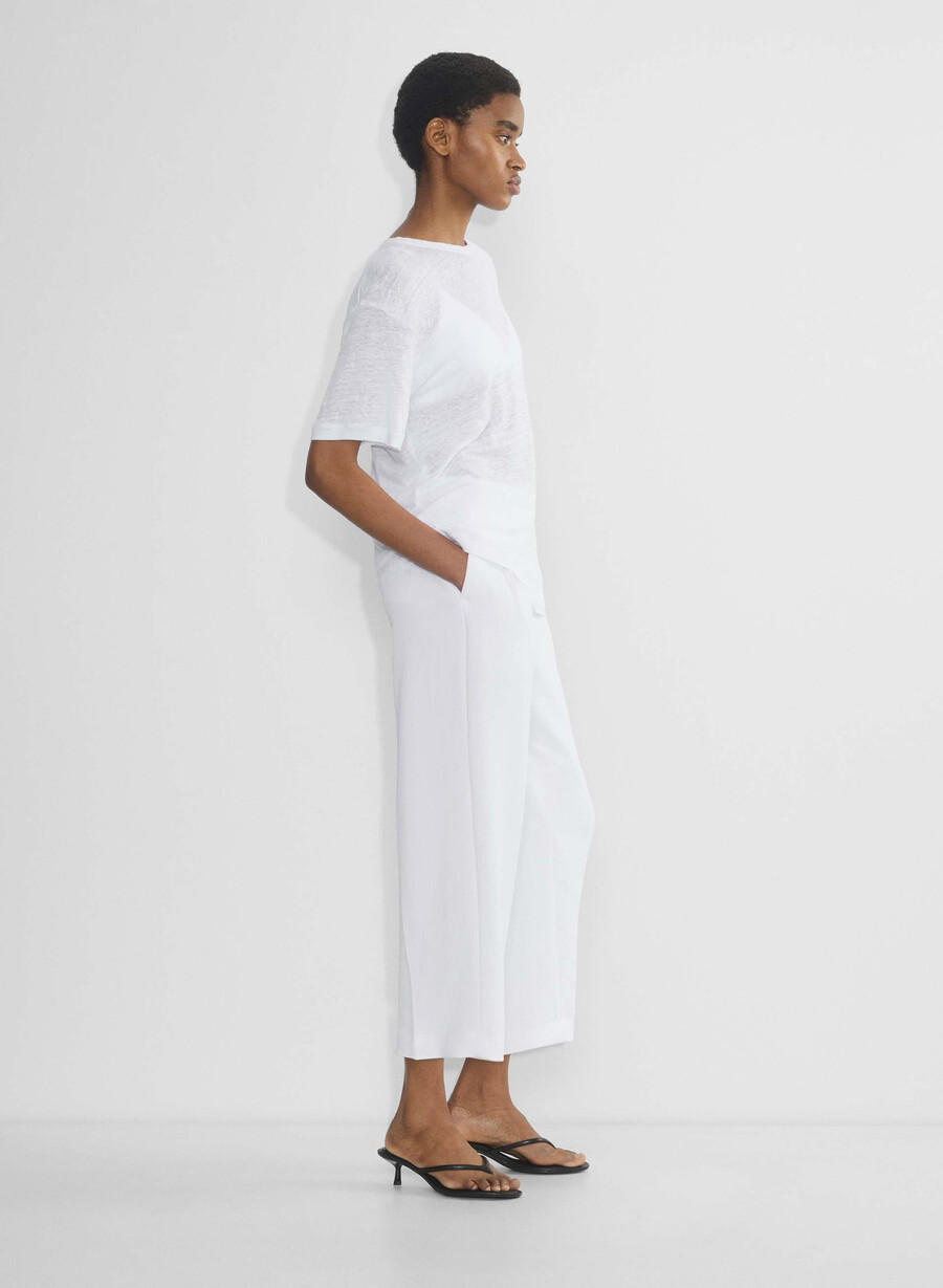 the effortless pant cropped - crepette bianco