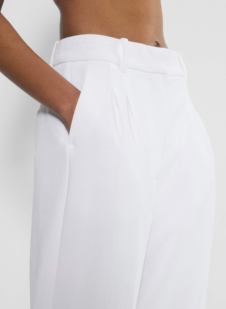 the effortless pant cropped - crepette bianco